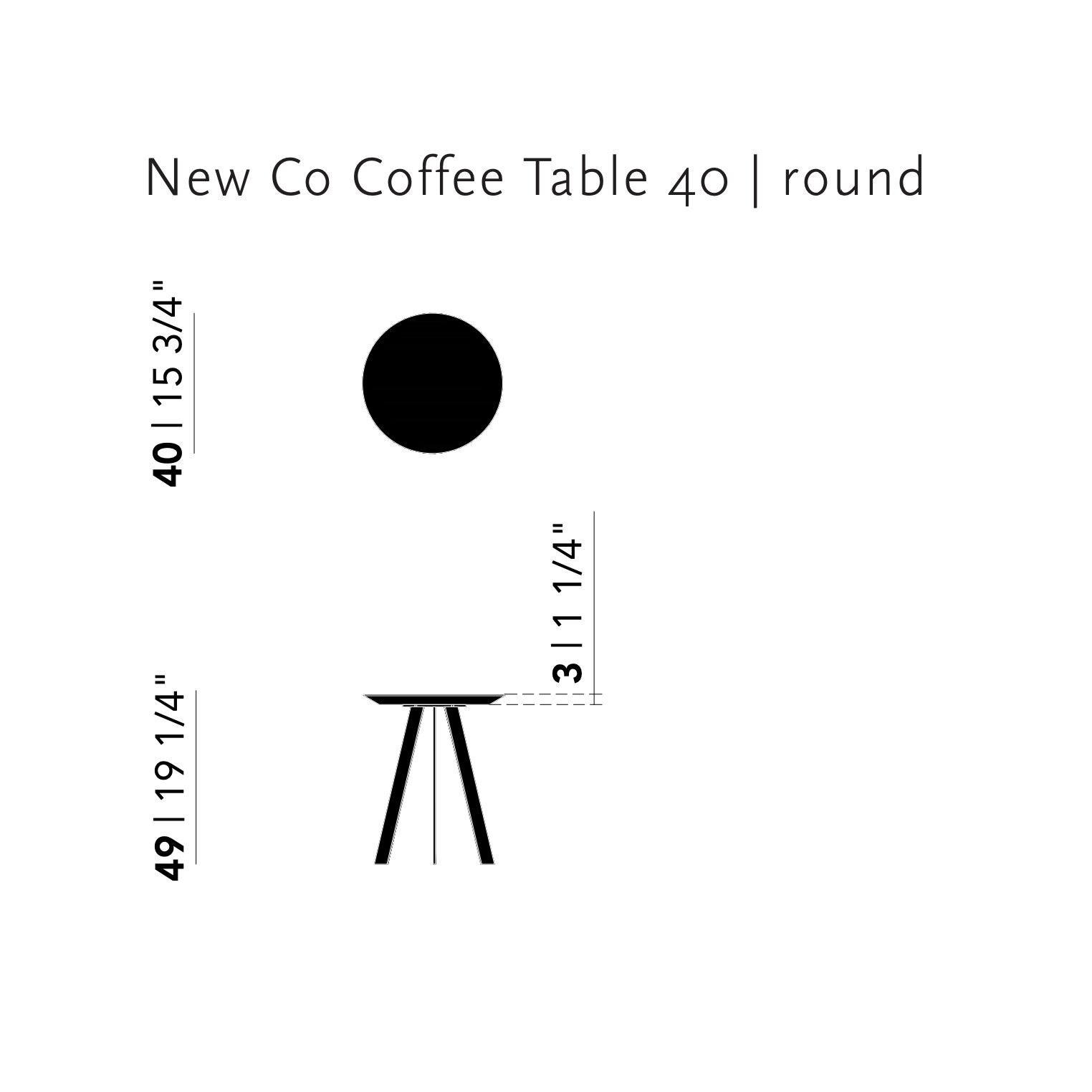 New Co Coffee Table 40 Rond zwart Eiken zwarte lak (9005) rond